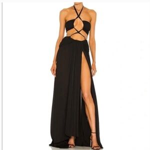 Bronx and Banco Fire Noir Cut-Out Maxi Dress